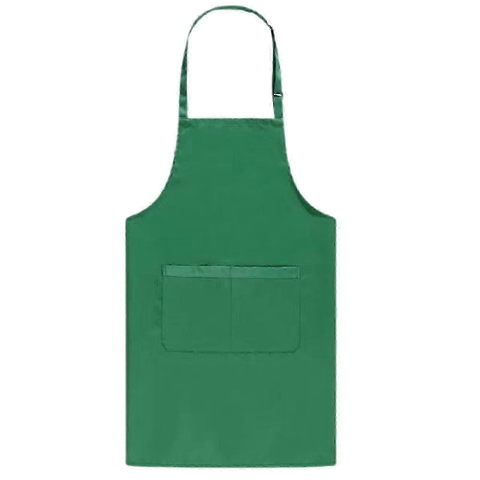 Chef Apron Solid Color Waterproof Polyester Cotton Hanging Neck Apron For Restaurant