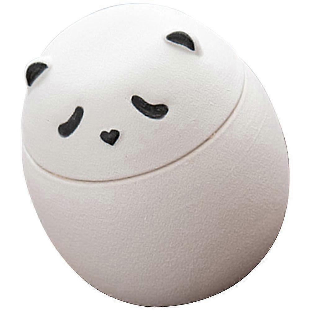 White Ceramic Tea Canister for Storage 3Pcs Panda-Shaped Sealed Jars