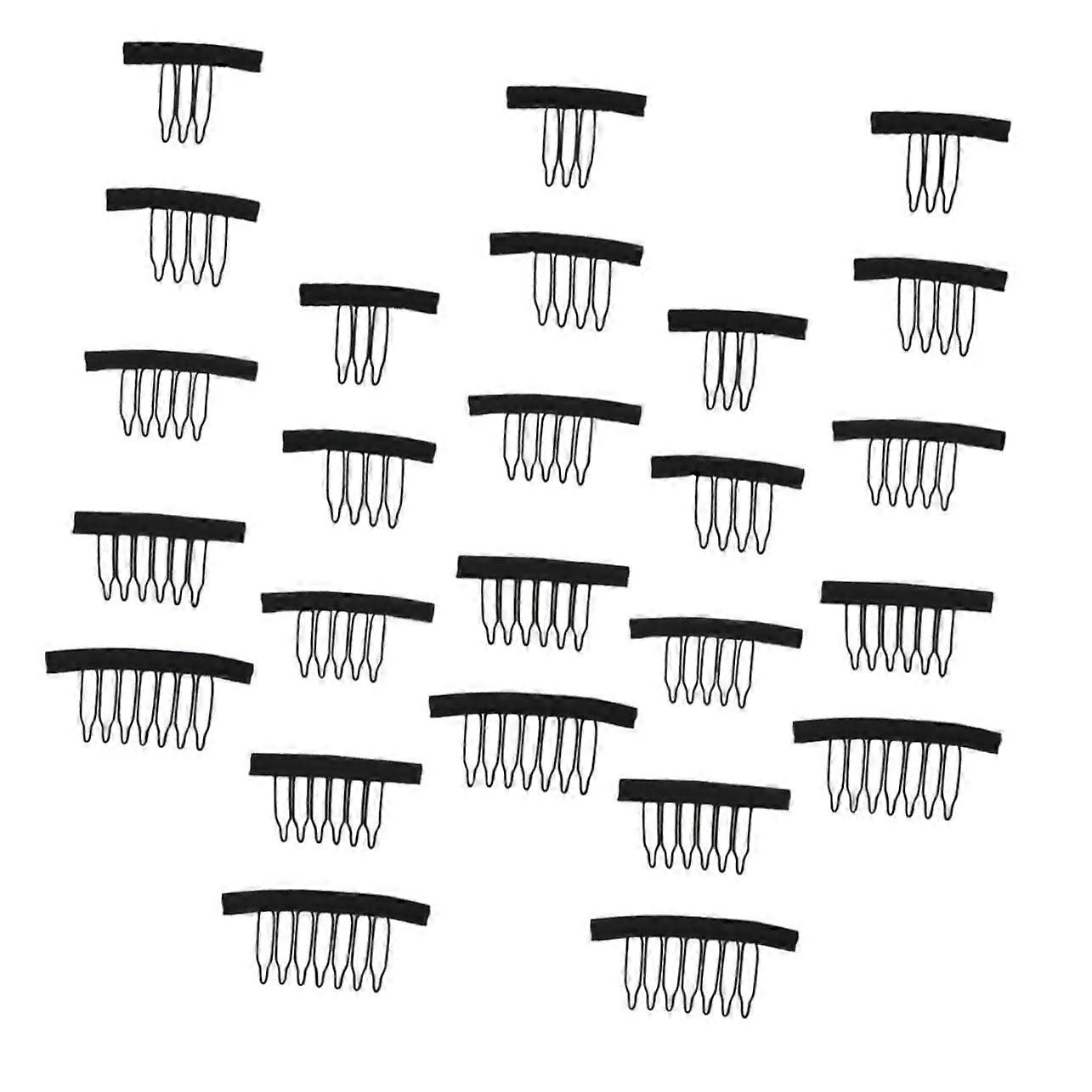 25pcs Durable Metal Wig Clips and Combs Set with Secure Grip 3Teeth Design for Wig Making