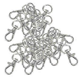Swivel Carabiner Keychain for Keys, 30pcs Bulk Pack Silver Color