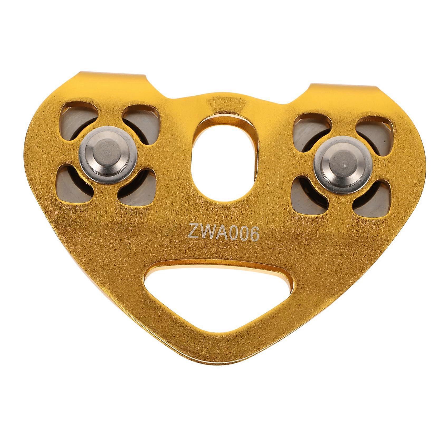 Double Pulley Climbing Pulley  Load Capacity Smooth Surface Long Service Life Yellow