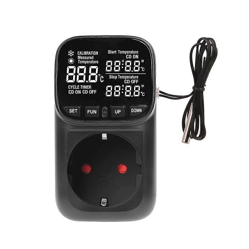 Digital Temperature Controller Socket with Timer Switch Heating Cooling for Refrigerator Aquaculture 230V EU Plug