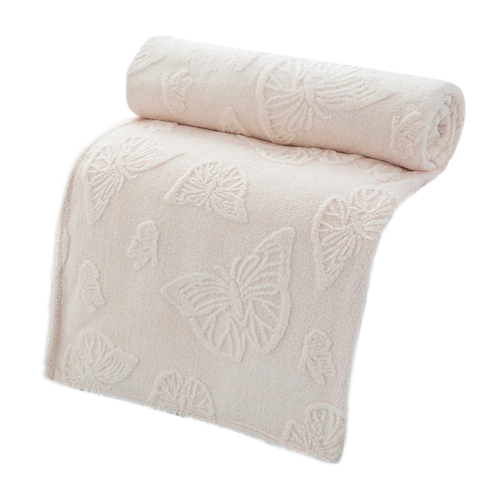 Soft Microfiber Throw Blanket Off White 100x150cm Super Soft Warm Lightweight Cozy for Sofa and Bed