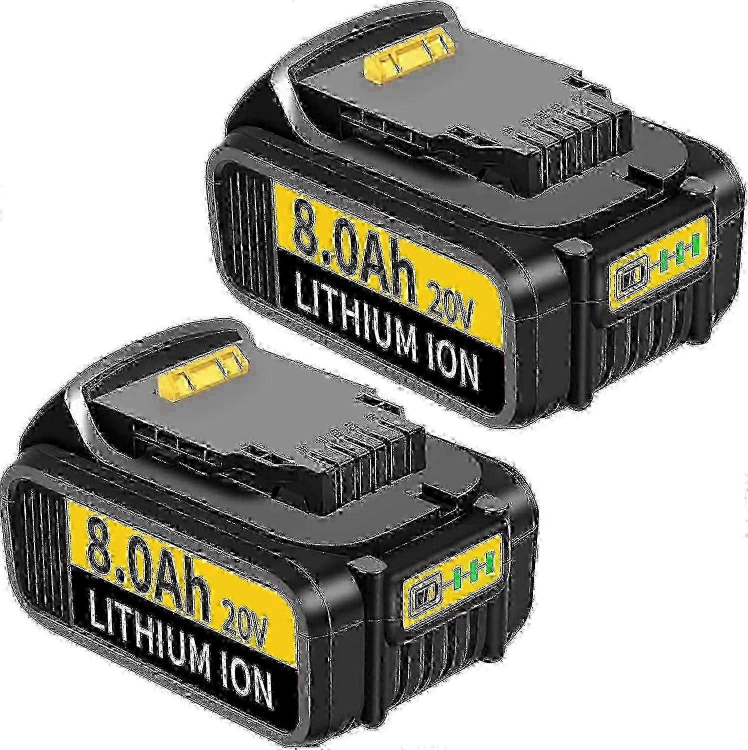 20V Battery Replacement 4-Pack 8000mAh Long Runtime for DeWalt DCB180 DCB201 18V/20V