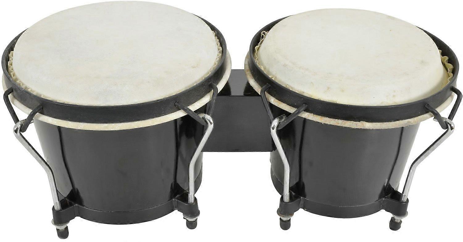 Bongo Drums 6.5 and 7.5 Inch Durable Black Finish Clear Responsive Sound for Practice and Performance