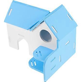 Himmelblaues Hamsterhaus aus PVC mit Leiter für Kleintiere