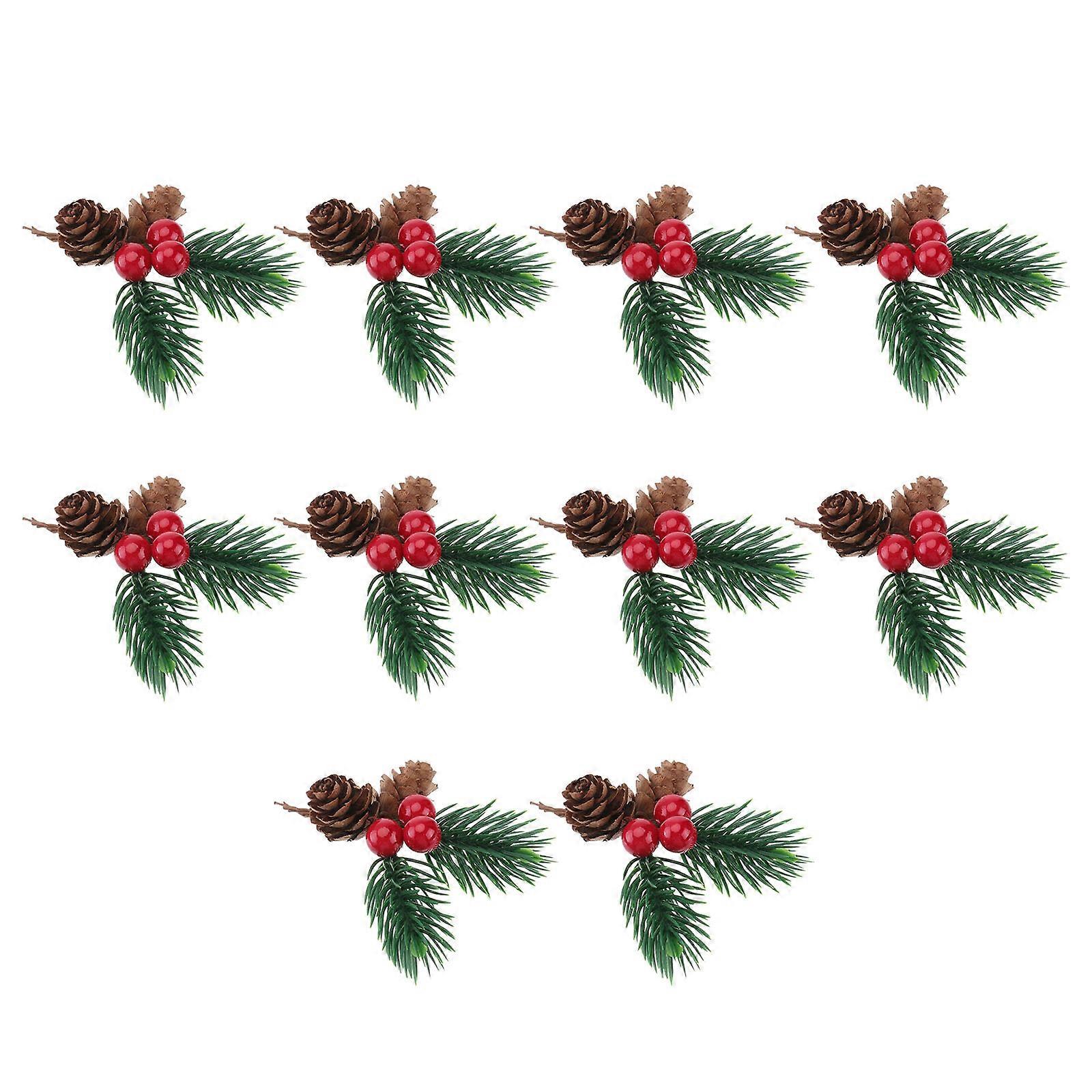 Pine Tree Branches Christmas Pine Pick Decoration for Decor 10Pcs Set