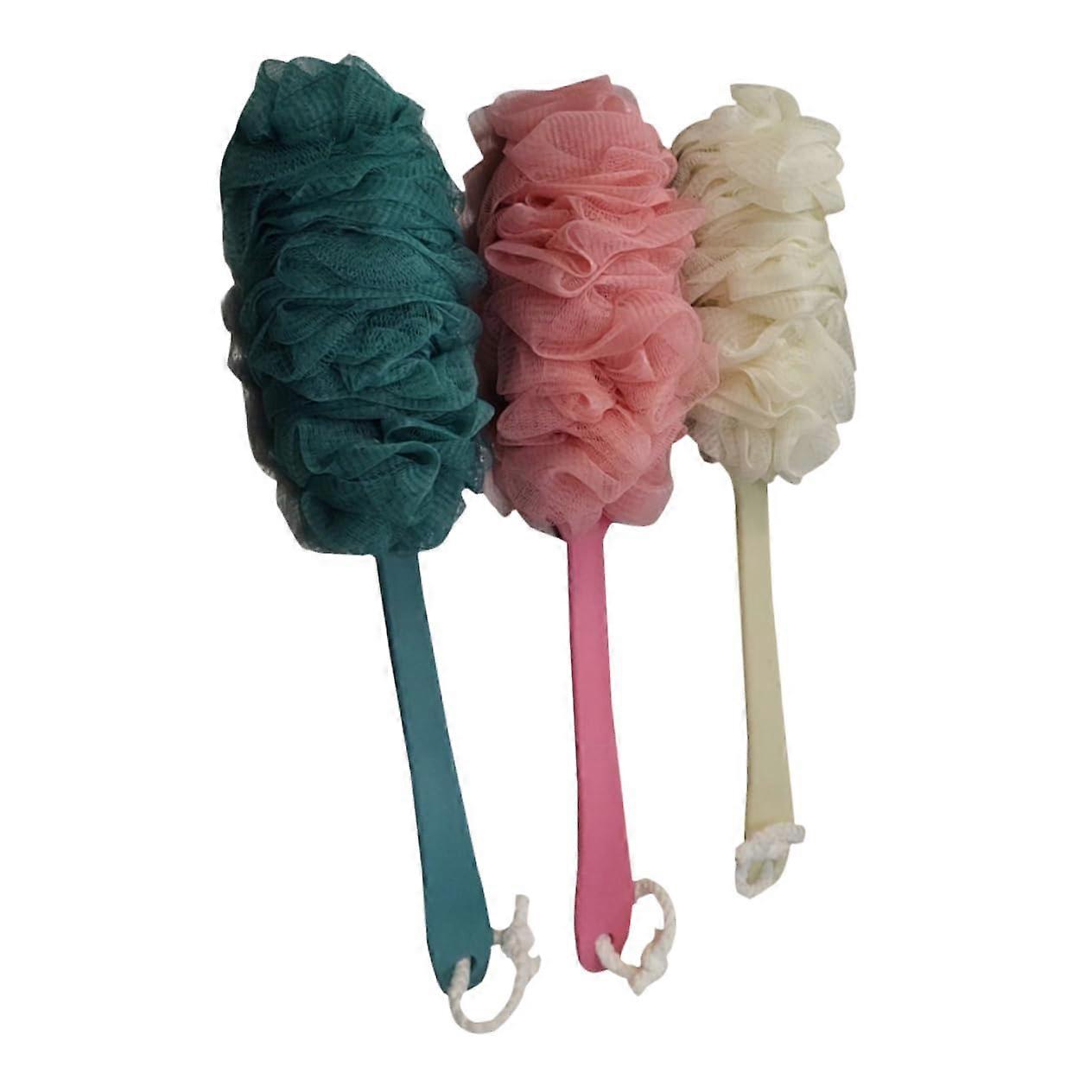 Bath Shower Sponge Set with Long Handle Back Scrubber, Exfoliating Loofah for Deep Cleansing