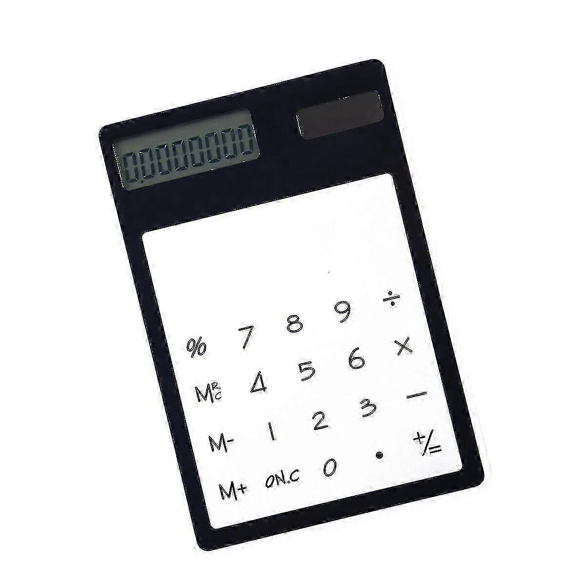 Solar-Powered Calculator with Transparent Touch Panel (Black)