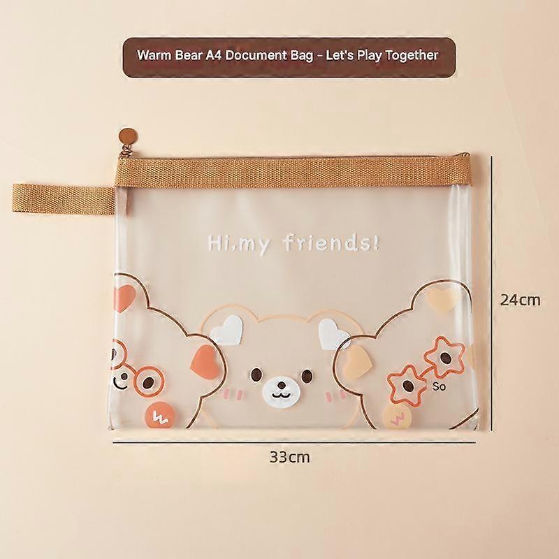 Student Subject Classification File Bag A4 Cartoon Pattern Portable Storage