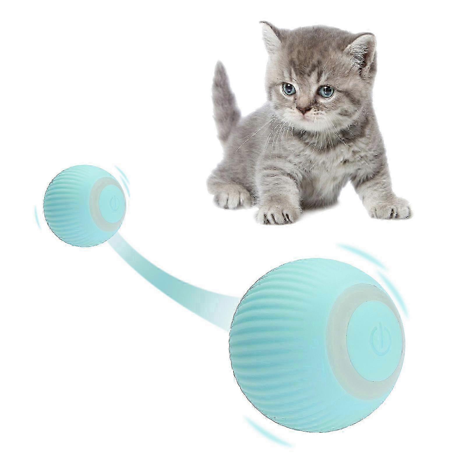 Interactive Smart Cat Toy Ball, Automatic Electric Rolling Play (Green) 26s