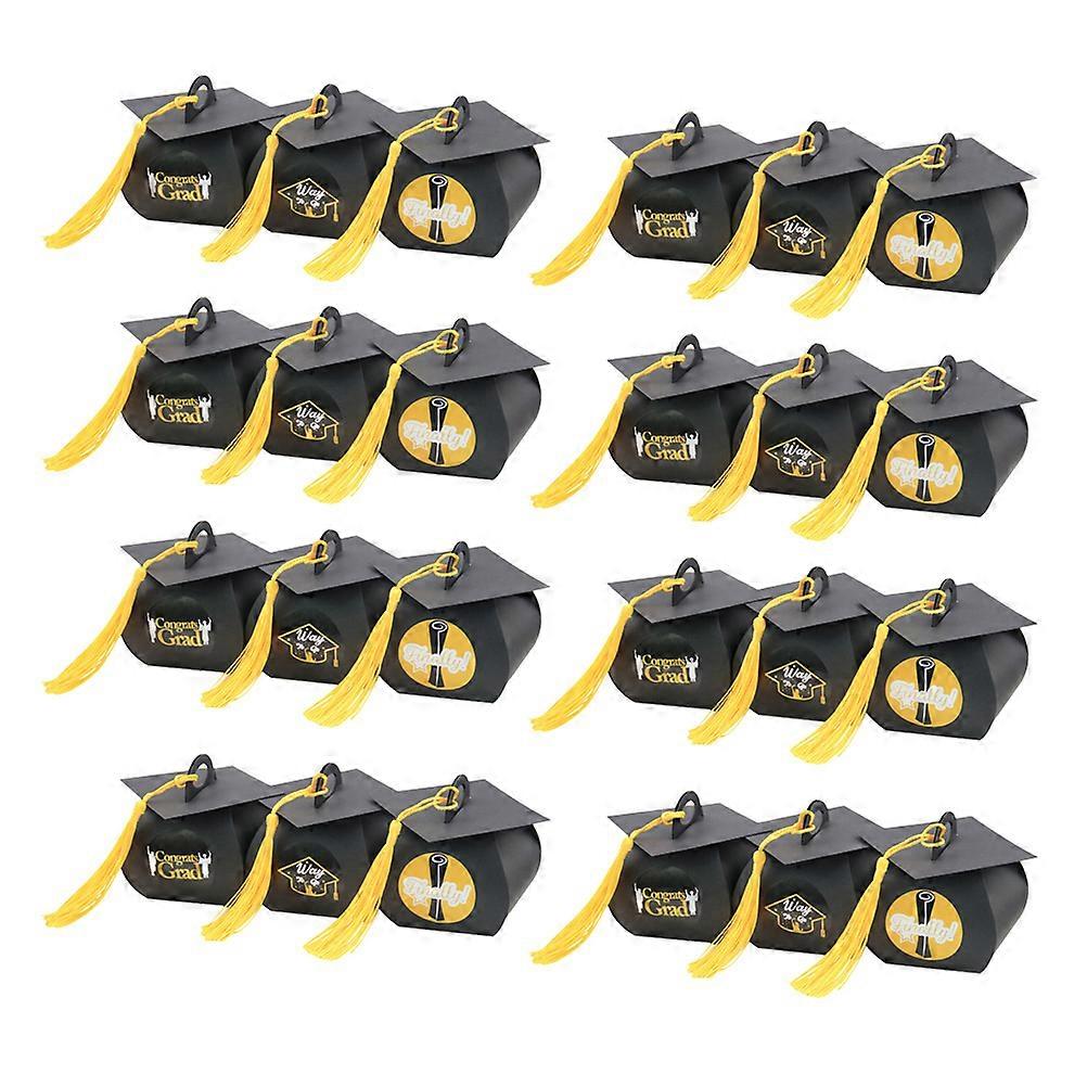 Practical Candy Boxes Paper Candy Boxes for Storage 24Pcs Black