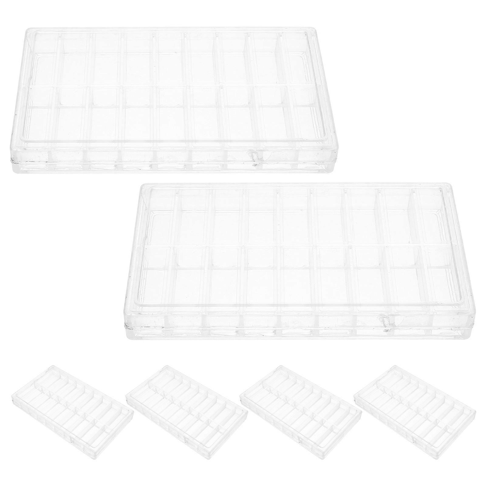 Watch Fitting Storage Box Multi-Compartments Plastic Container for 6Pcs