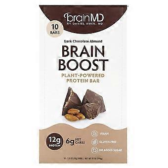 BrainMD, Brain Boost, kasvipohjainen proteiinipatukka, tumma suklaa-manteli, 10 patukkaa, 50 g/kpl