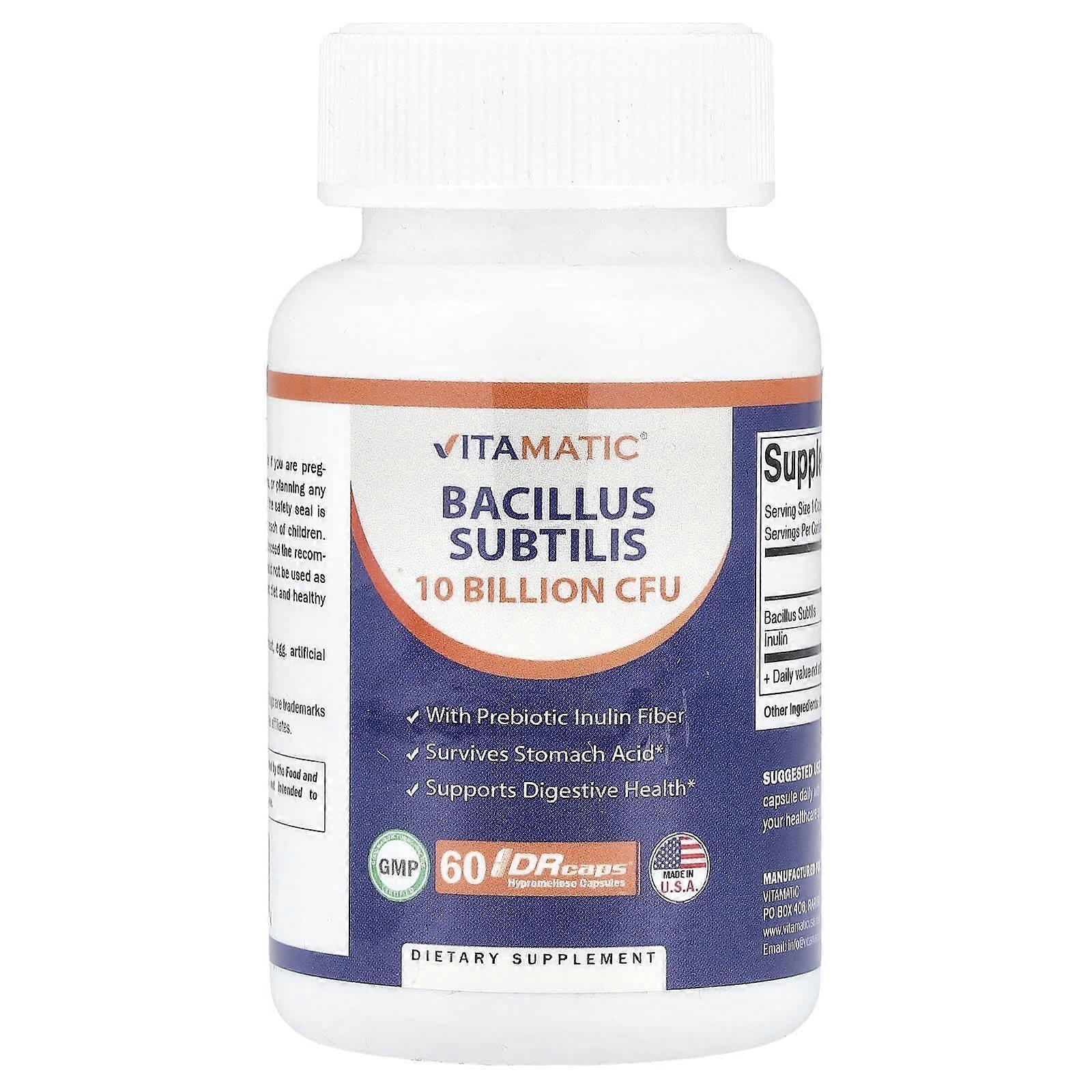 Vitamatic, Bacillus Subtilis, 60 DRcaps® Hypromellose Capsules, 2-Pack