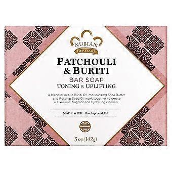 Nubian Heritage, patchouli og buriti såpestykke, 142 g, 4-pakning