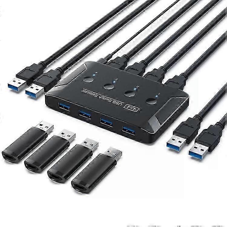USB 3.0 4-Port Automatic Switcher HUB-Printer Sharing by
