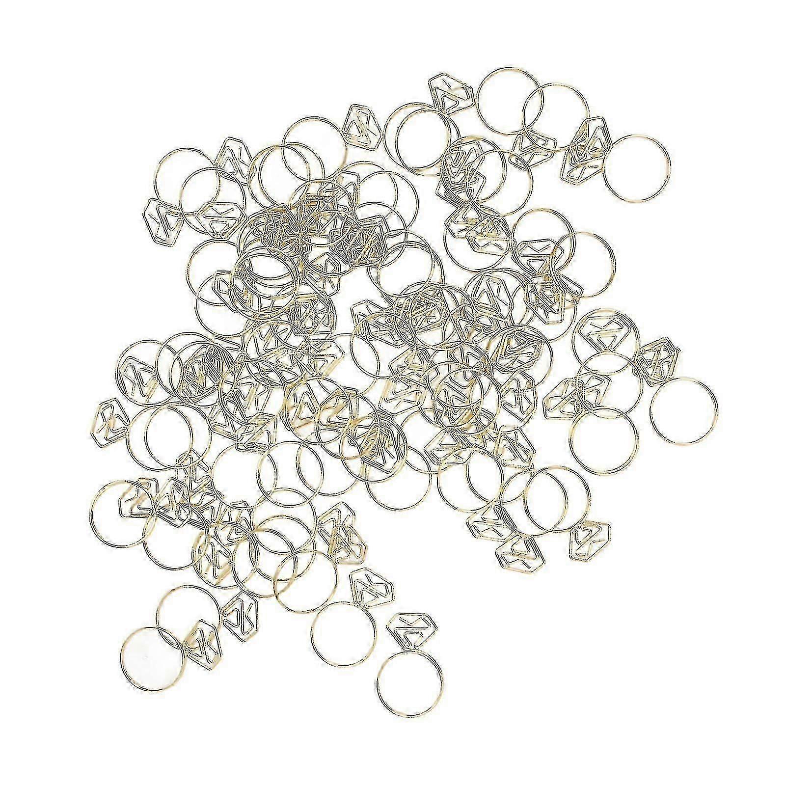 80pcs Ring Shape Paper Clips Rustproof Multifunction Multifunction With Clear Box Compatible Office School Gold fast xm