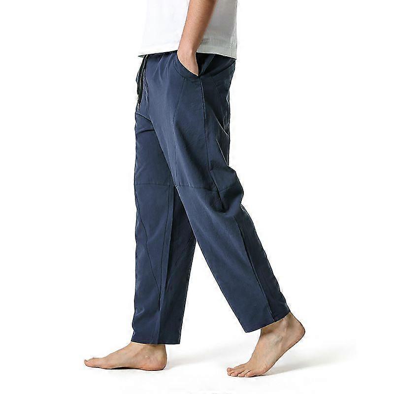 Menns Bukser Bomull Lin Elastisk Drawstring Midje Lett