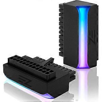 24 Pin Atx Stromanschluss 90 Grad 5V 3 Pin Argb Rainbow Buchse zu Stecker Netzteil für Computer Motherboard Atx Netzteil - 1 Pack