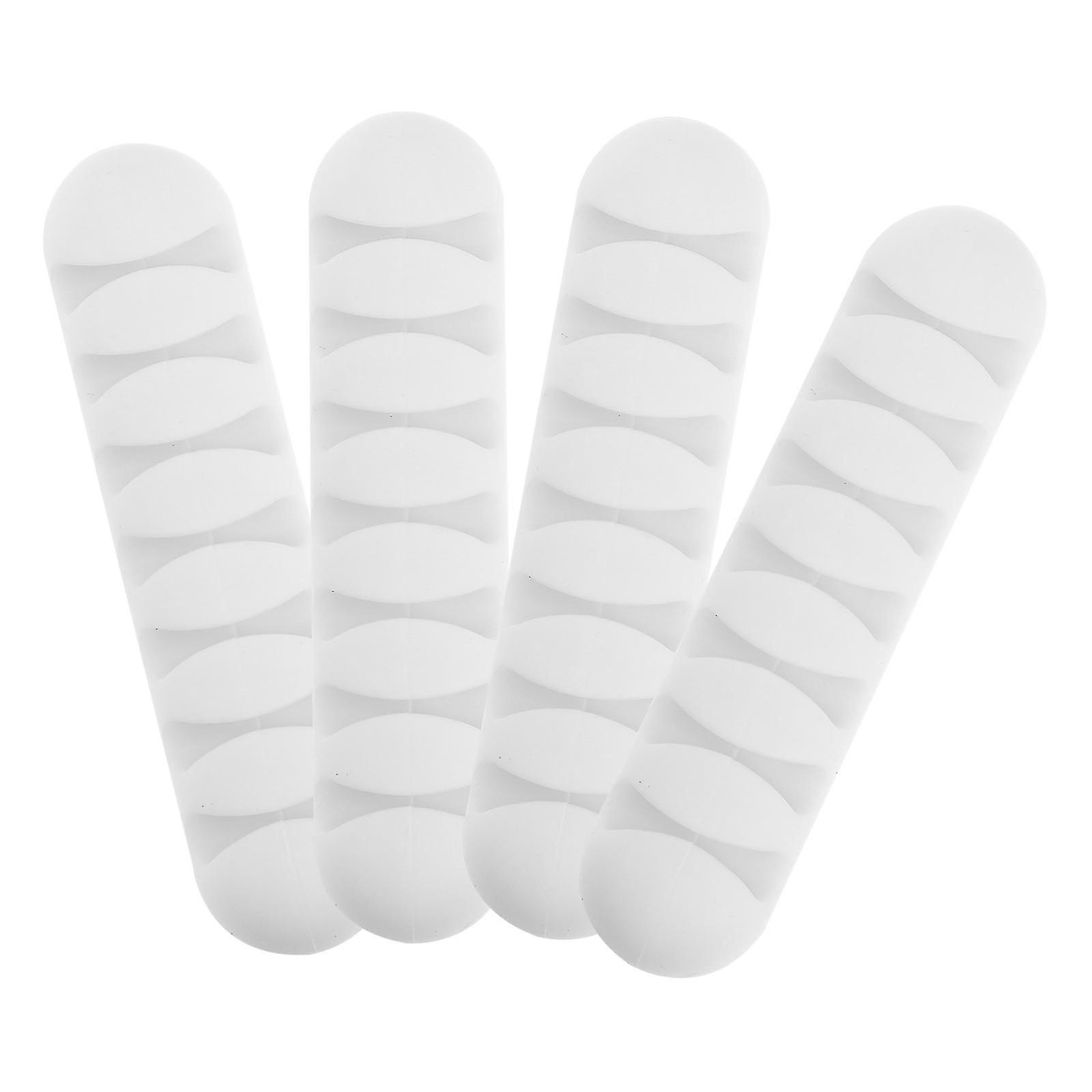 Silicone Adhesive Cable Holder, Cable Organizer, 4Pcs White