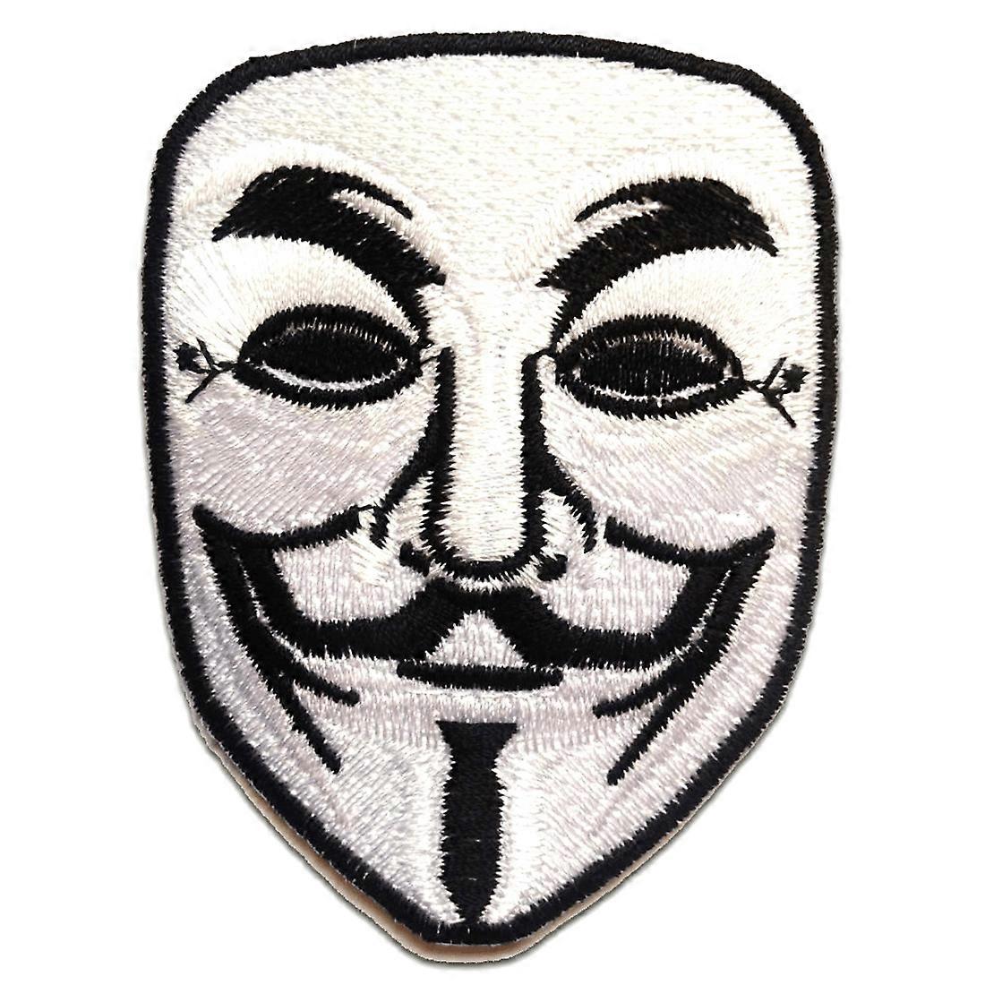 Patch - V For VENDETTA Anonymous - white - 6.5 x 8.5 cm - Patches
