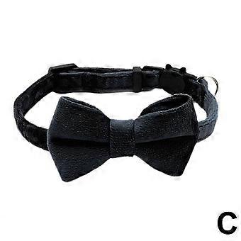 Ny Sløjfe Fløjl Choker Lille Hundehalsbånd Kattehalsbånd Klokke Justerbar Fløjl Choker