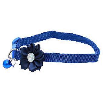 Blue Flower Collar for Pet Bell Collar Adjustable Necklet for Pets