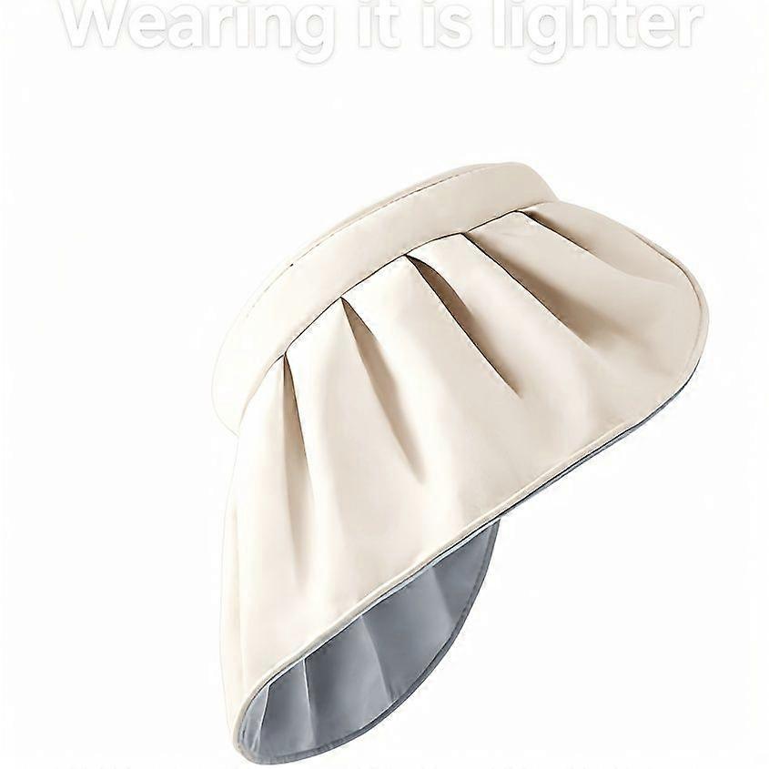 Women's Summer Visor Hat, Open-Top Wide Brim Shell Visor Hat, Foldable Hat for Face Coverage