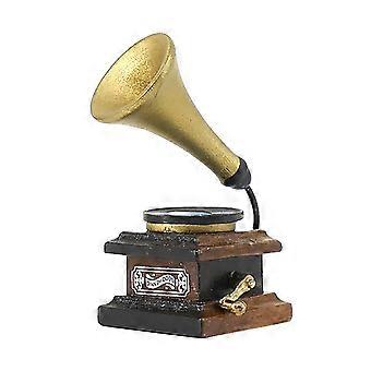 Mini Retro Phonograph Simulação miniatura Gramophone Modelo Toy para Mini Casa