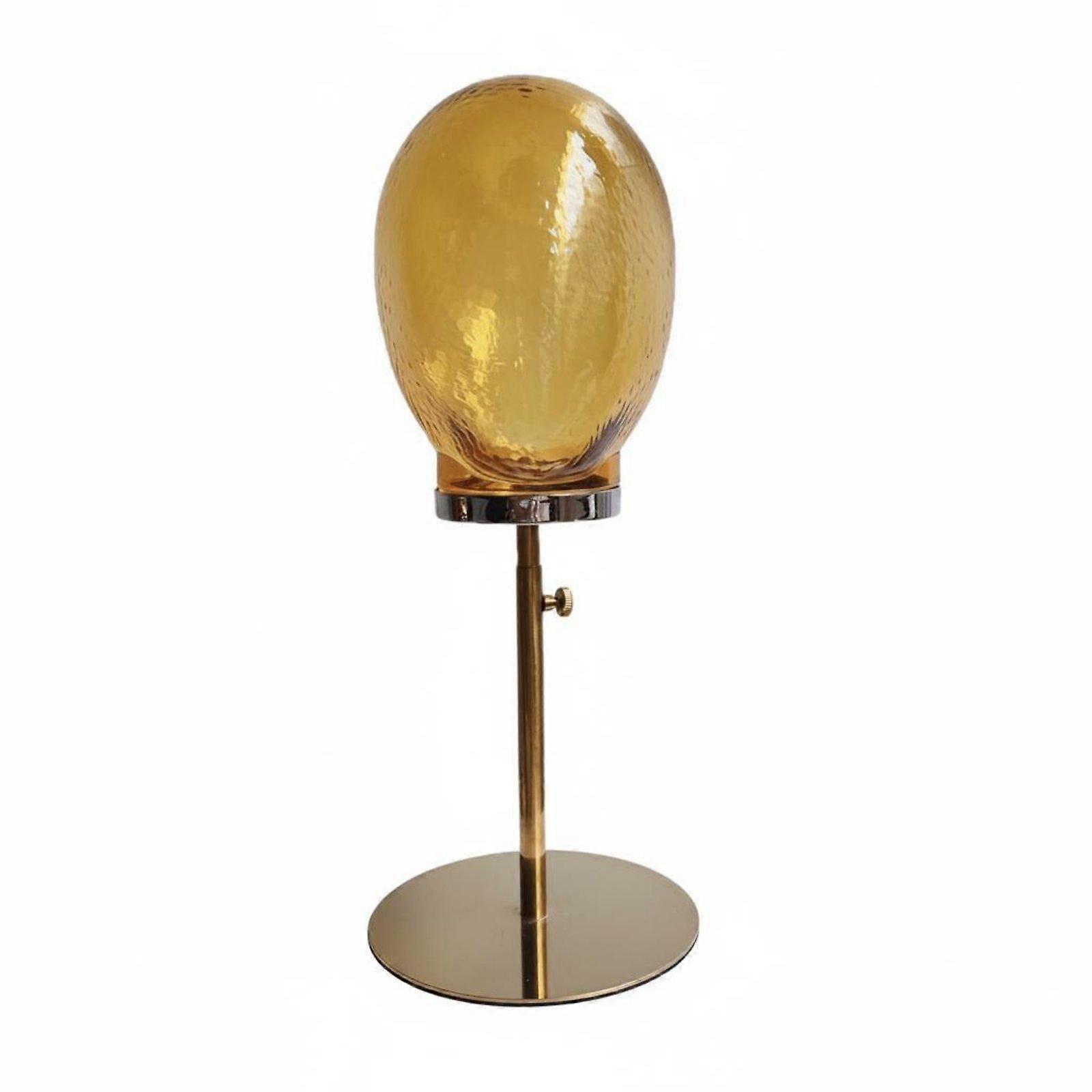 Hat Display Head Gold Finish Glass Head Stand Stable Base