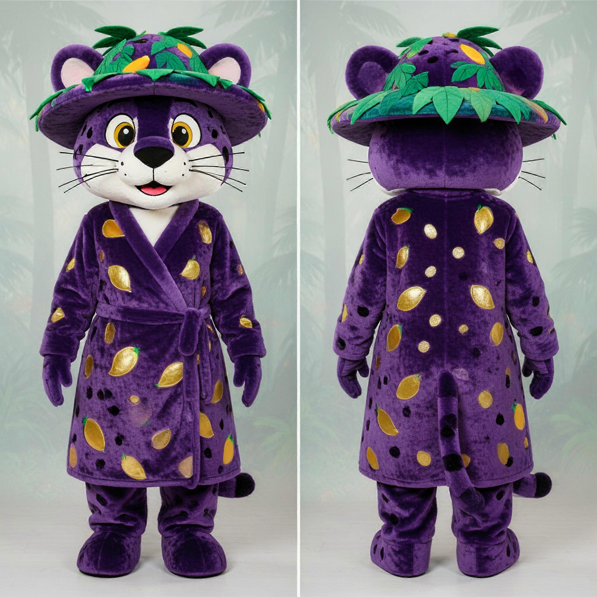 MASTICOT Violet Velvety Cheetah Mascot