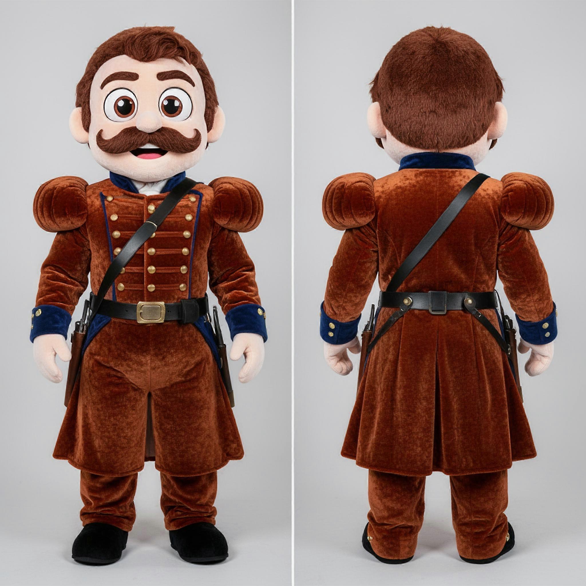 MASTICOT Rust Bronzed Padded Civil War Soldier Mascot