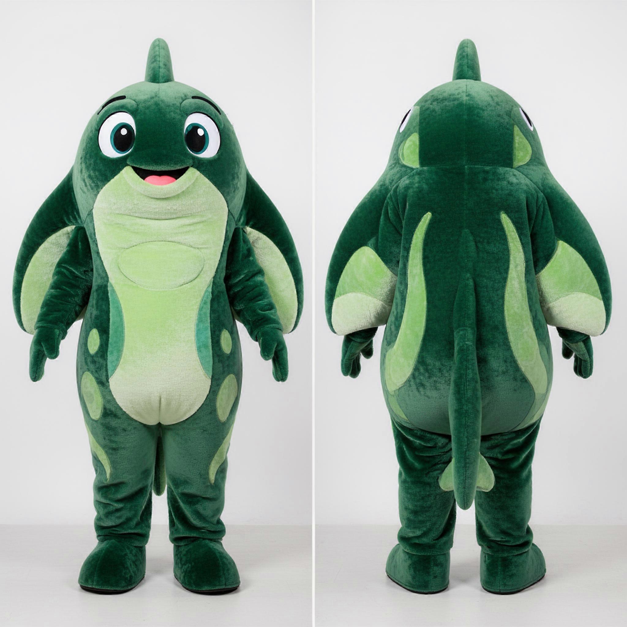 MASTICOT Forest Green Glowing Manta Ray Mascot