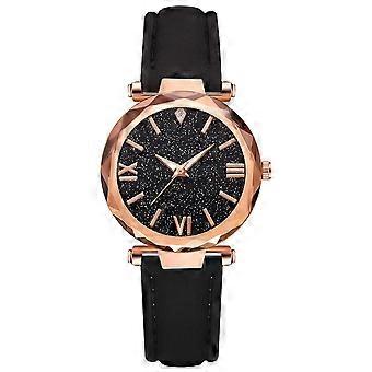Glitter Analog Strap Watch with Mineral Crystal Lens and Roman Numerals