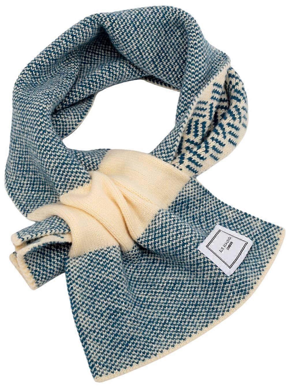 Elie Beaumont Knitted Pull Through Scarf - Teal Basketweave