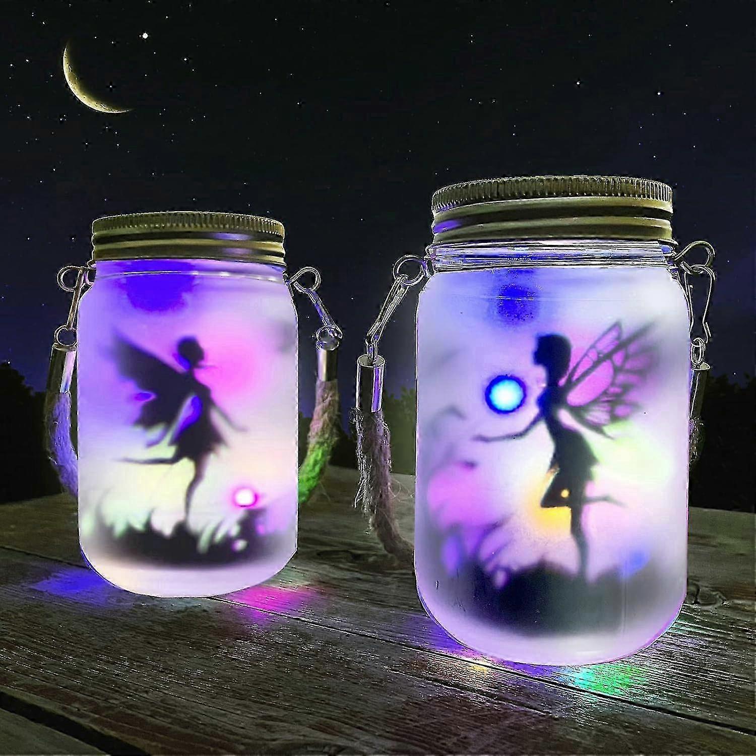 Frosted Glass Solar Lantern Set