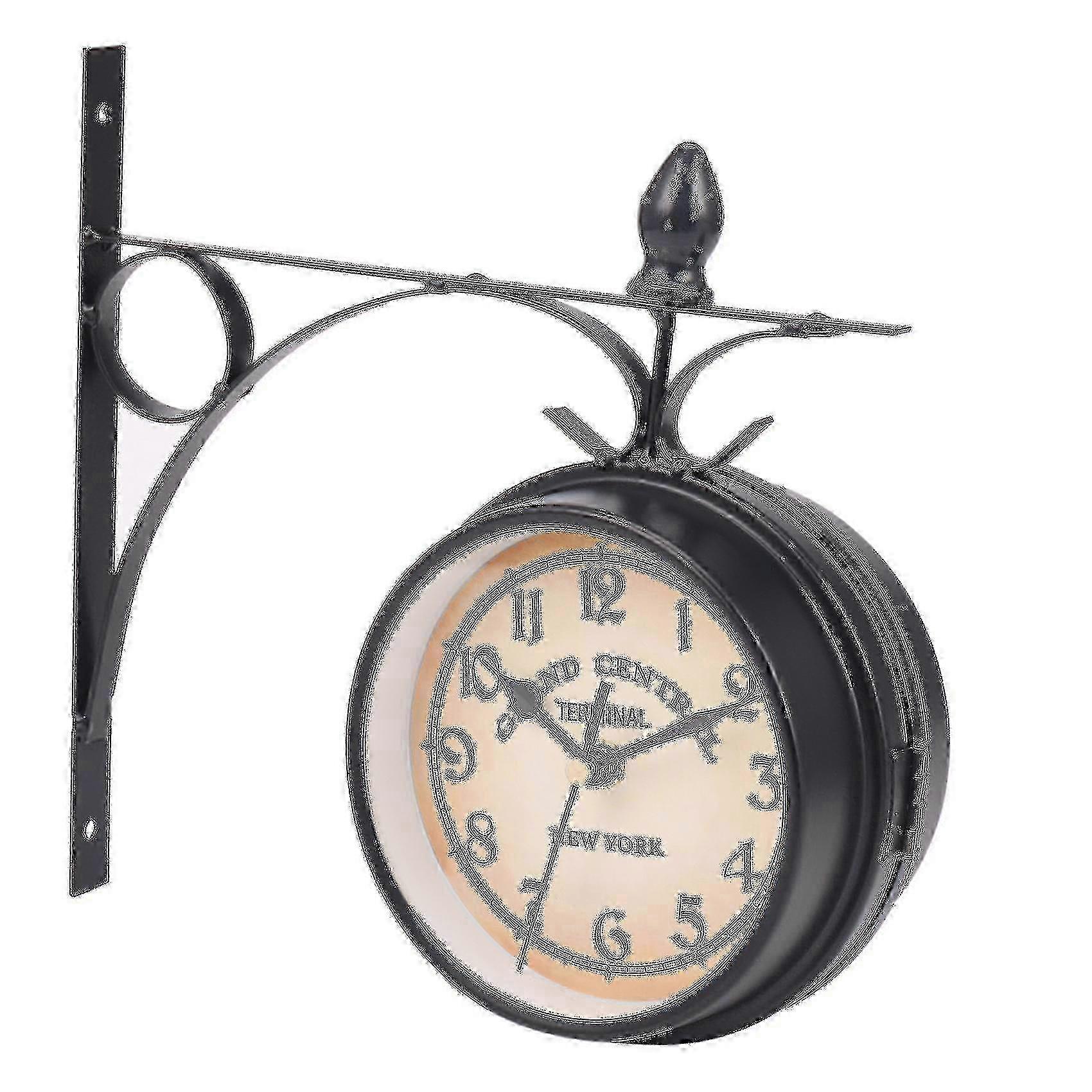 Double-Sided Iron Wall Clock