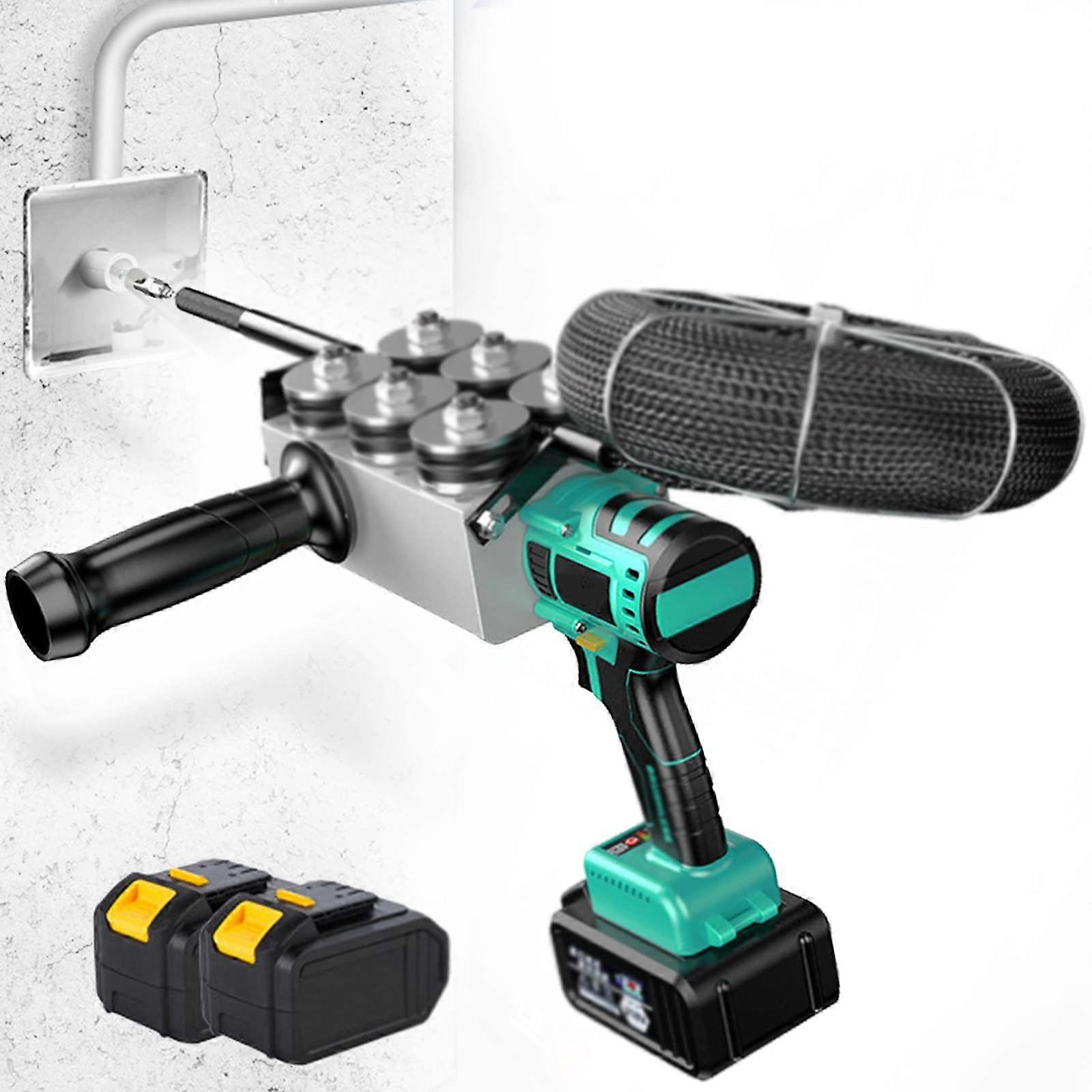 Cordless Electric Wire Puller with LED, Automatic Wire Threading Tool for Electricians, 300lbs Power
