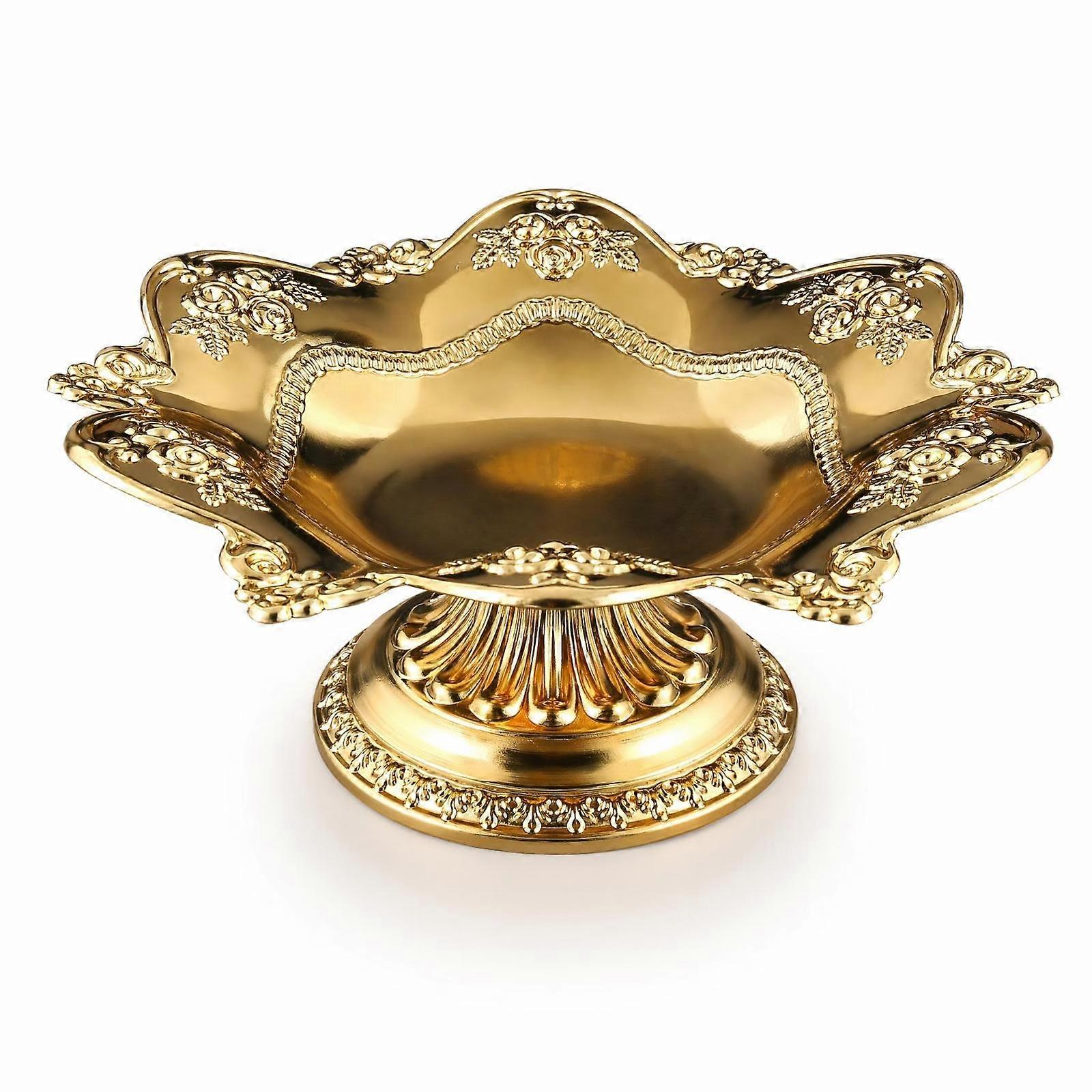 Lotus Fruit Plate Metal Compote Dish Elevated for Altar