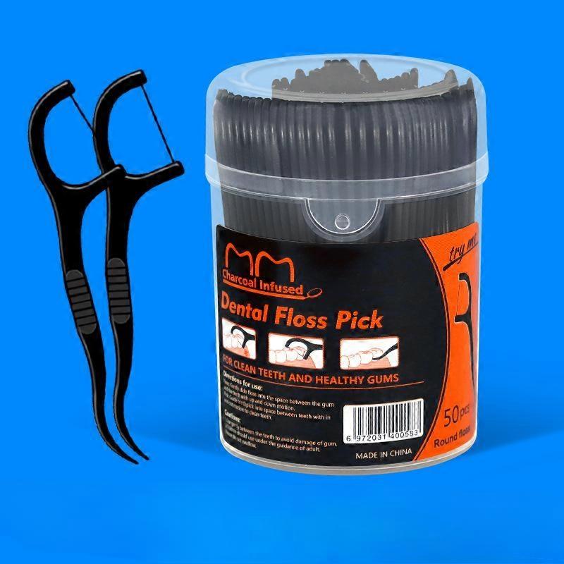 Bottle Containing 50 Disposable Toothpicks with Fine Thread