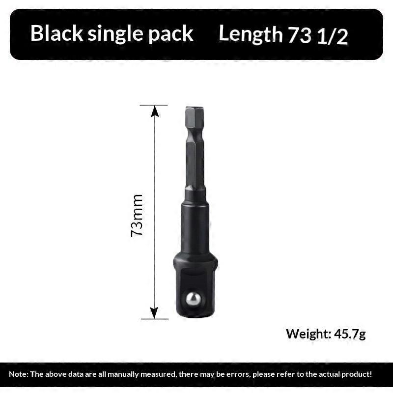1 Set Square Socket Drill Bit Bar Extension Drill Socket Adapter 1/4 Impact Socket Adapter Reducer Hex Shank Nut Driver Socket