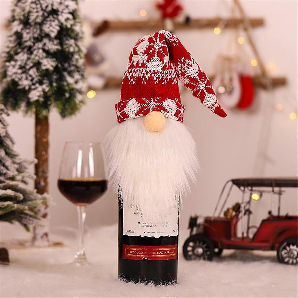 Festive Artificial Fur Bottle Cover
