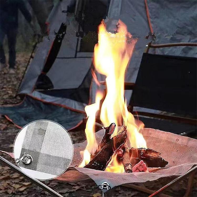 Portable Outdoor Fire Pit Camping Fire Pit Collapsible Foldable Mesh