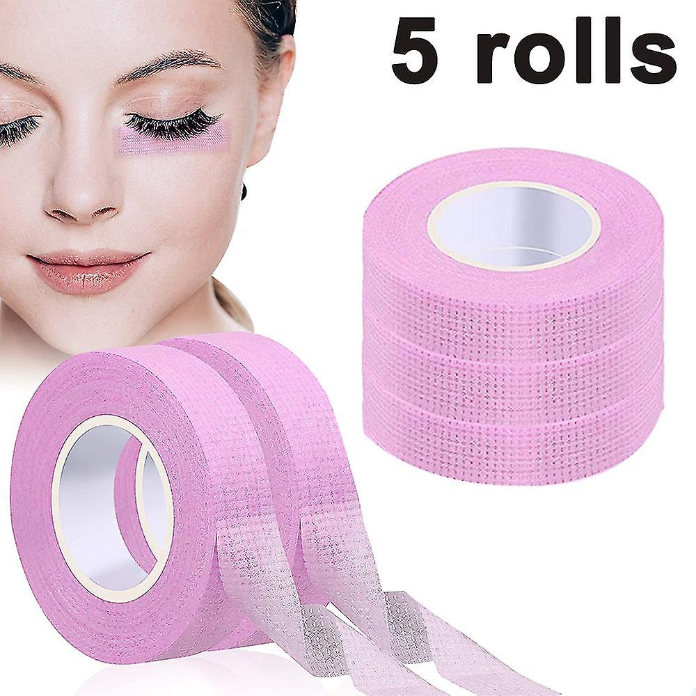 5 Rolls Eyelash Extension Tape Adhesive Breathable Microporous Fabric Tape Eyelash Grafting Tape Makeup Eyelash Tape