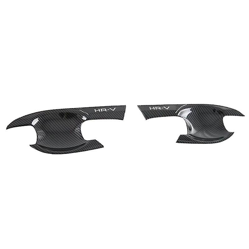 For -V Vezel 2021 2022 Carbon Fiber Front Door Handle Bowl Cover Trim Insert Catch Molding Garnish