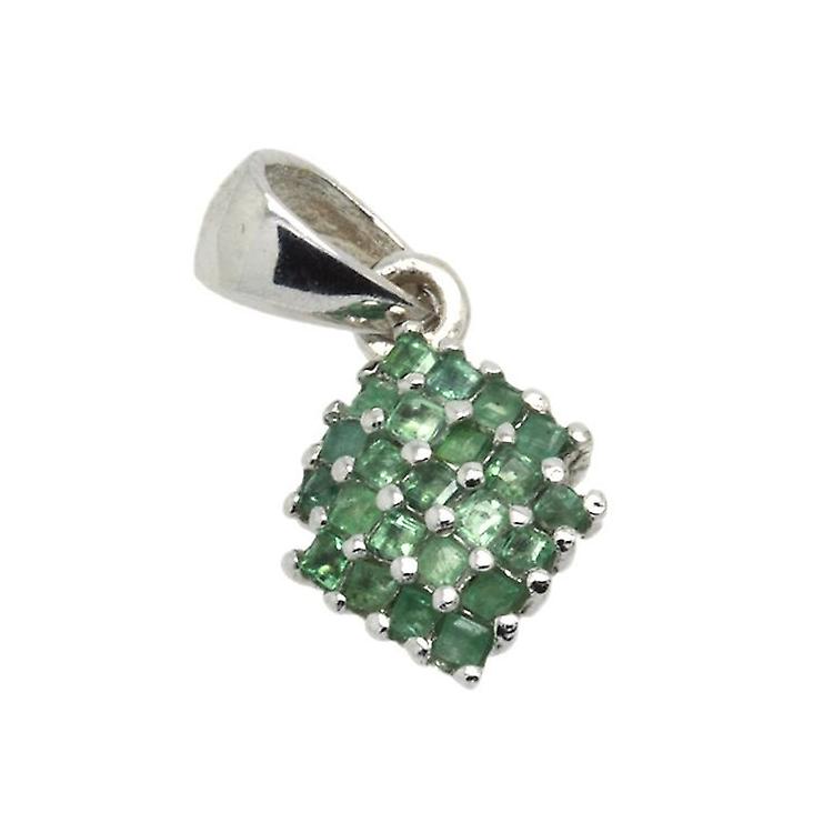 Emerald & 925 Sterling Silver Pendant awo20