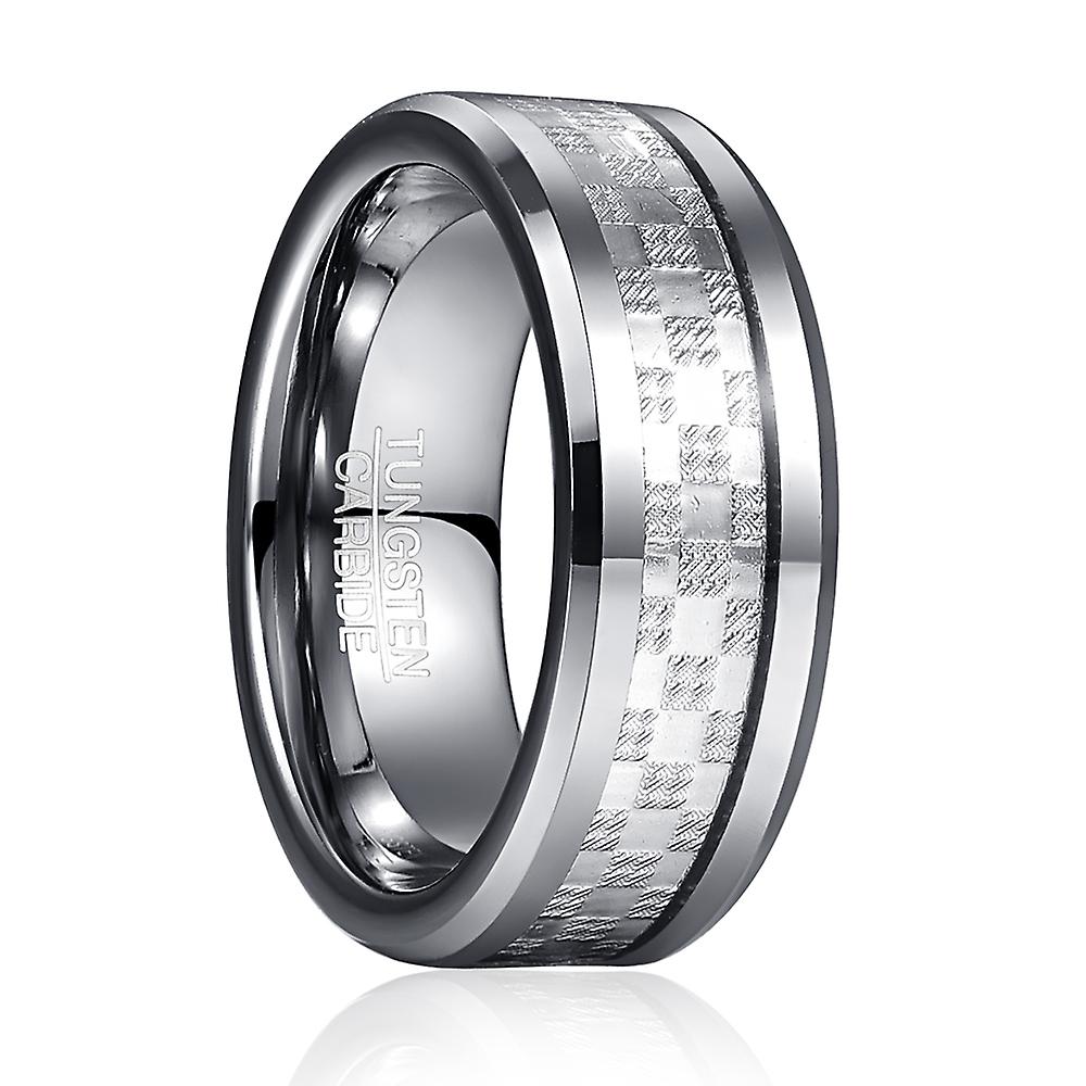 8mm Width Men's Tungsten Carbide Steel Ring