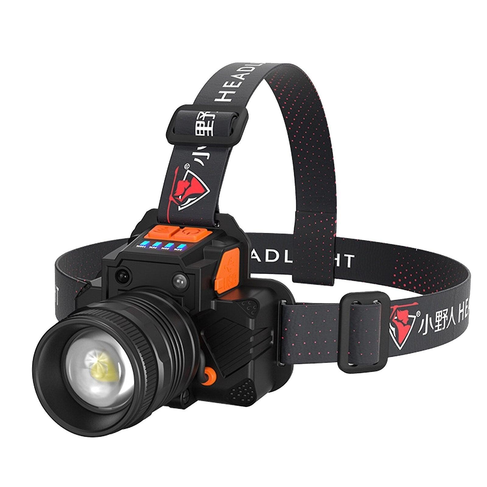 320Lm Headlamp Usb Rechargeable Led Head Light 3 Modes Zoomable Super Bright Black