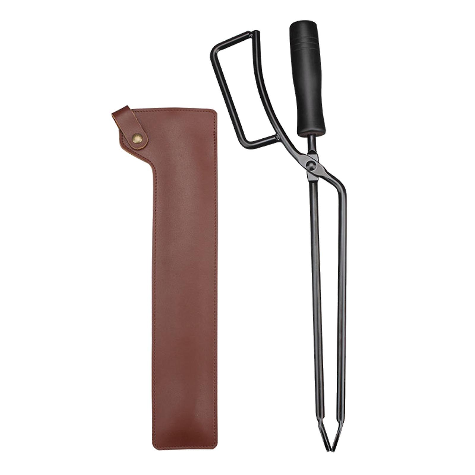 Campfire Tongs Log Grabber Mango de madera Pit Tool Camping Fireplace Pinzas